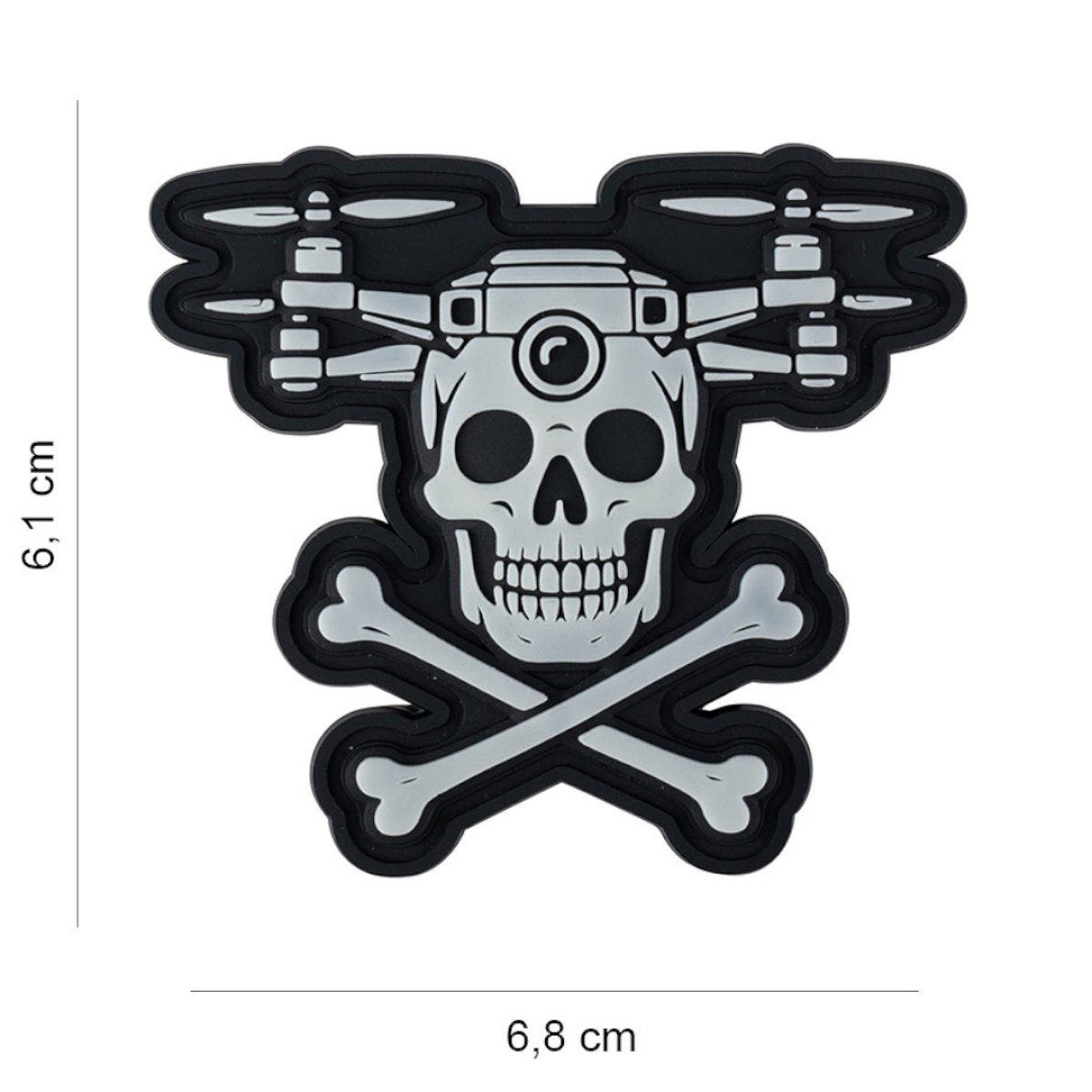 Nášivka DRONE SKULL GLOW velcro 3D PVC