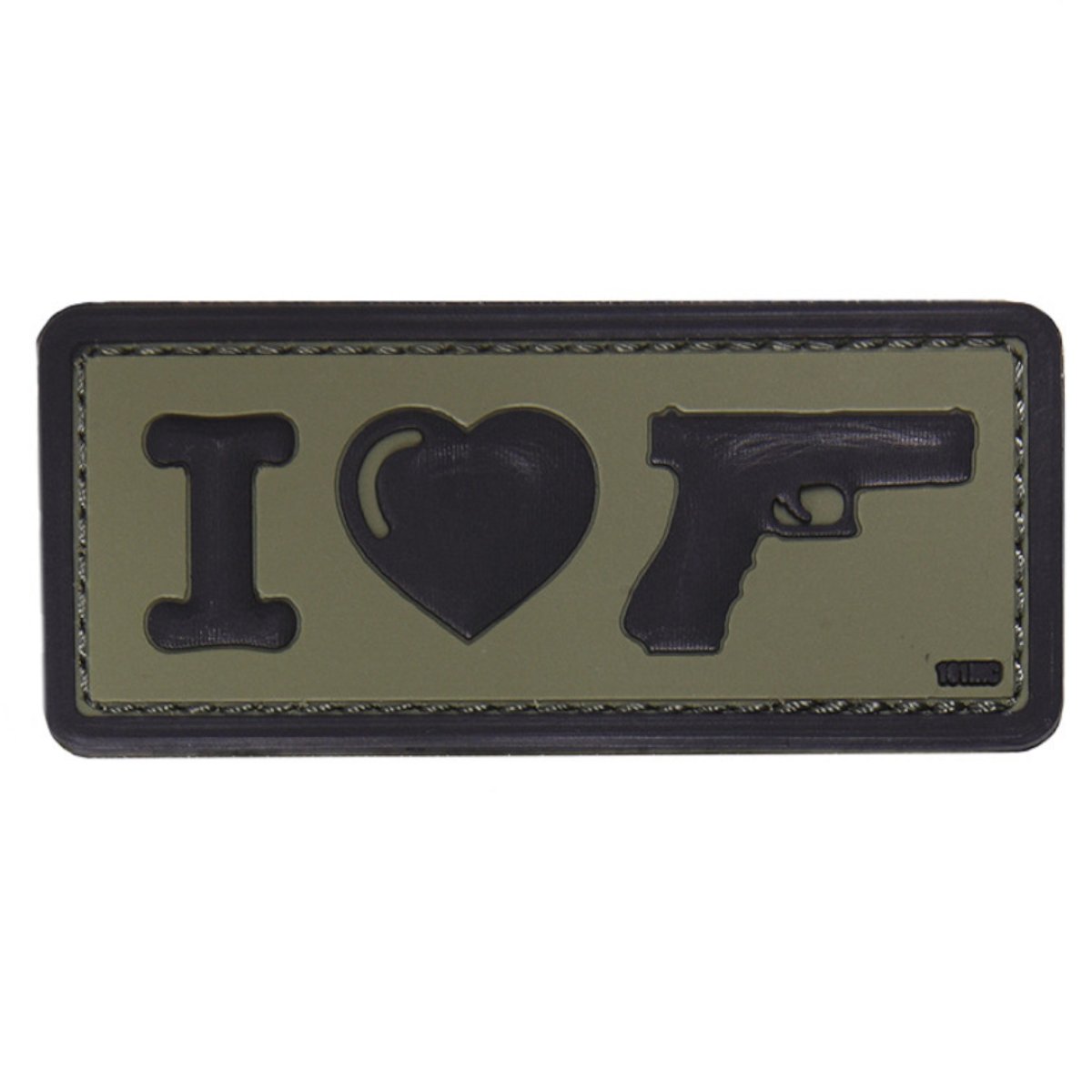 Nášivka I Love My Sidearm Green velcro 3D PVC