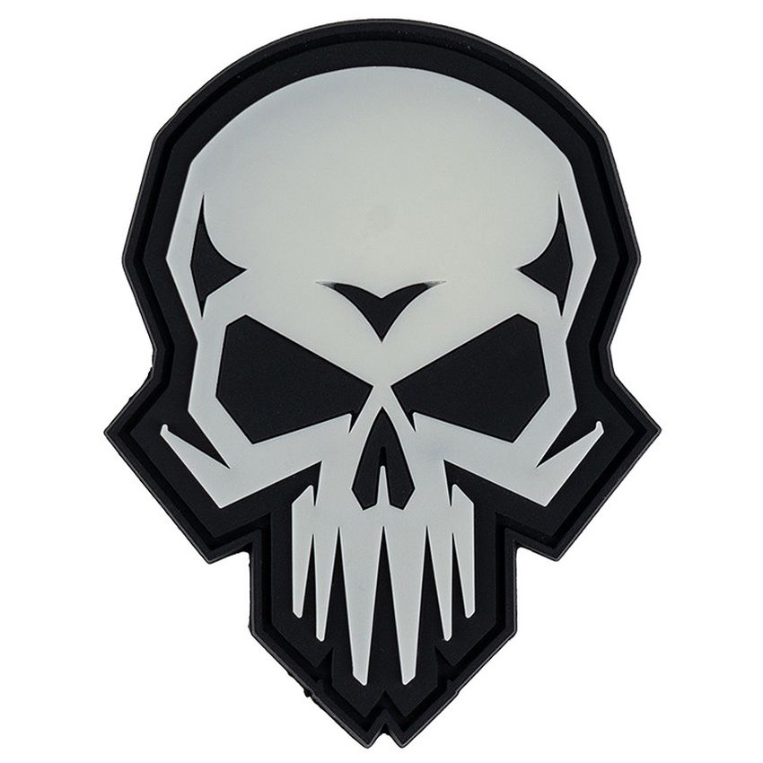 Nášivka PSYCHO SKULL GLOW velcro 3D PVC