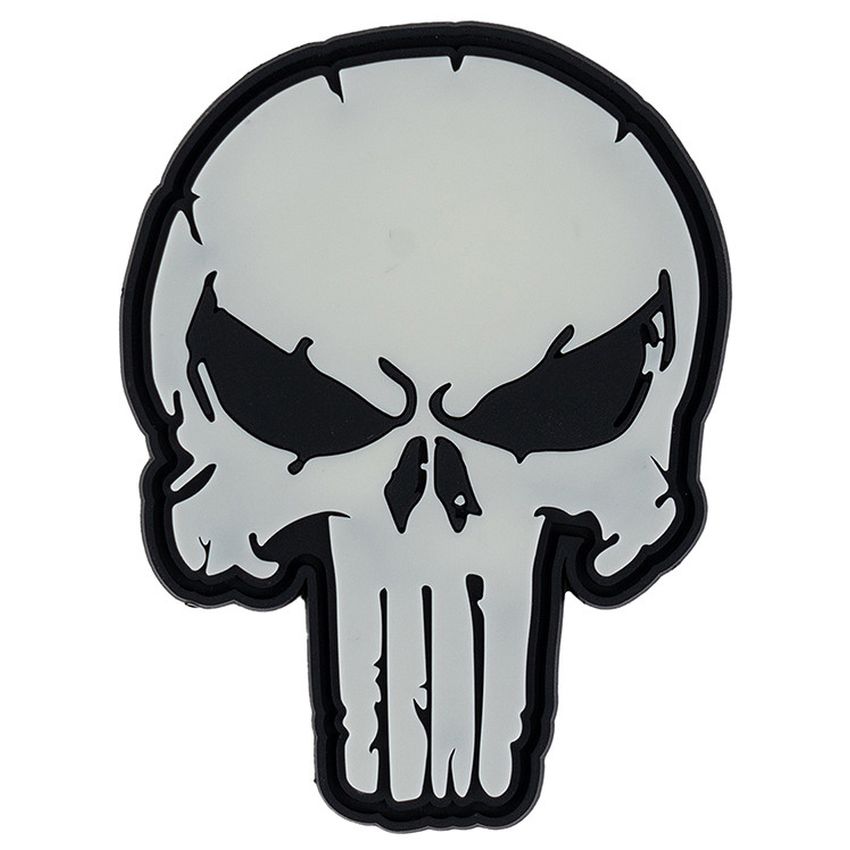 Nášivka PUNISH SKULL GLOW velcro 3D PVC