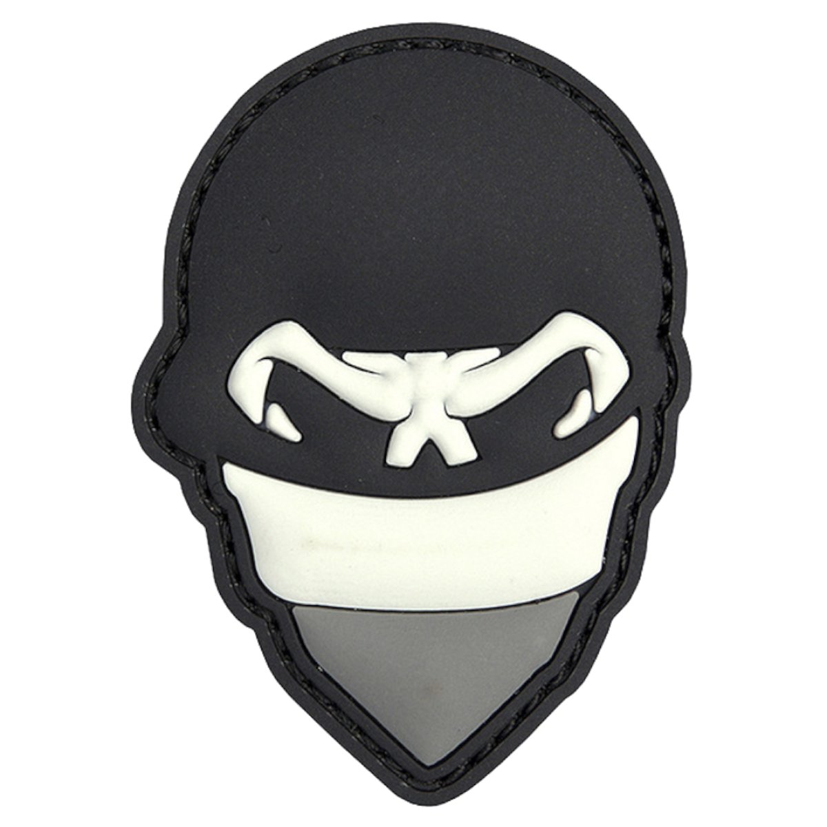 Nášivka SKULL BALACLAVA GREY velcro 3D PVC