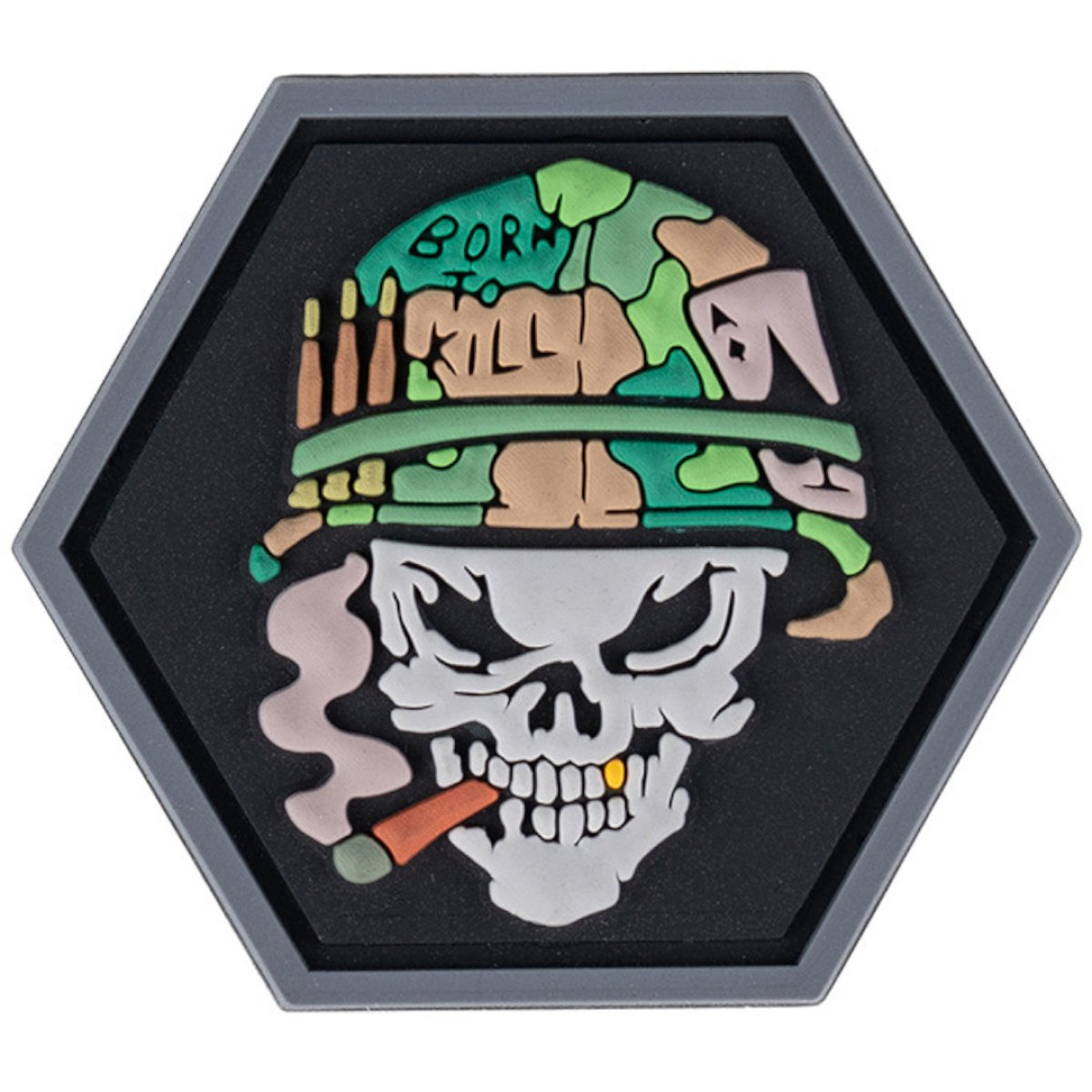 Nášivka SKULL VIETNAM MINI velcro 3D PVC