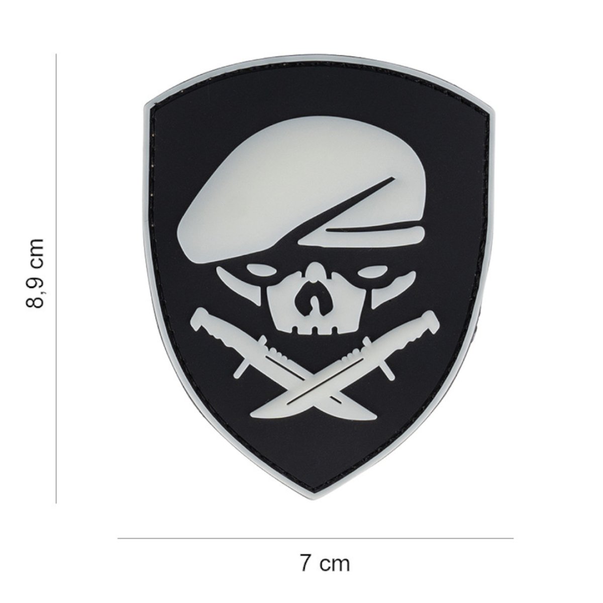 Nášivka US SPECIAL FORCES SKULL glow velcro 3D PVC