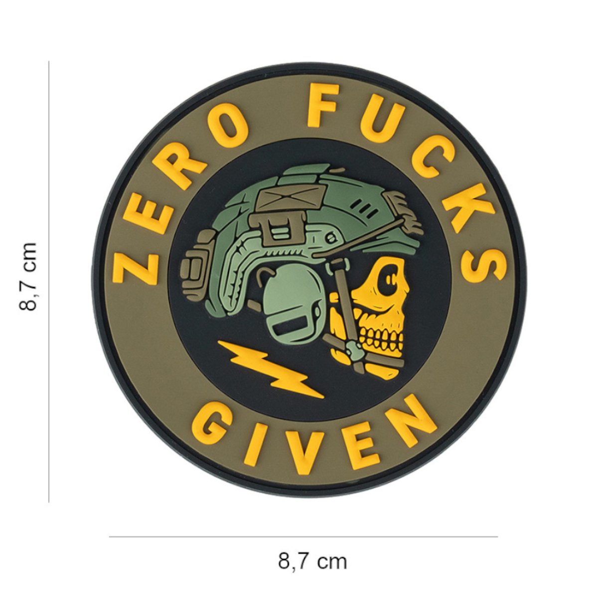 Nášivka ZERO FUCKS GIVEN velcro 3D PVC