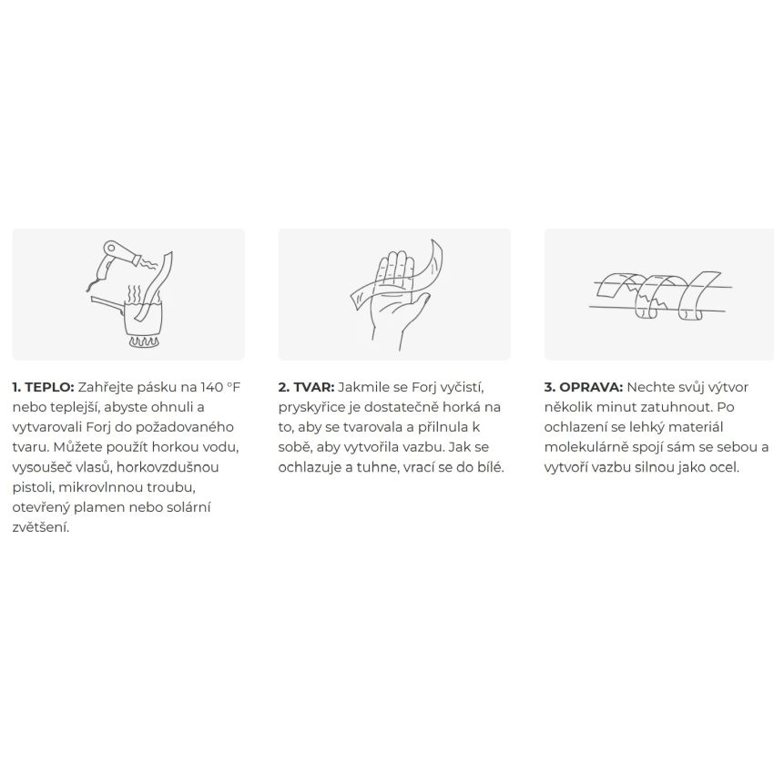 Termoplastická opravná páska FORJ černá