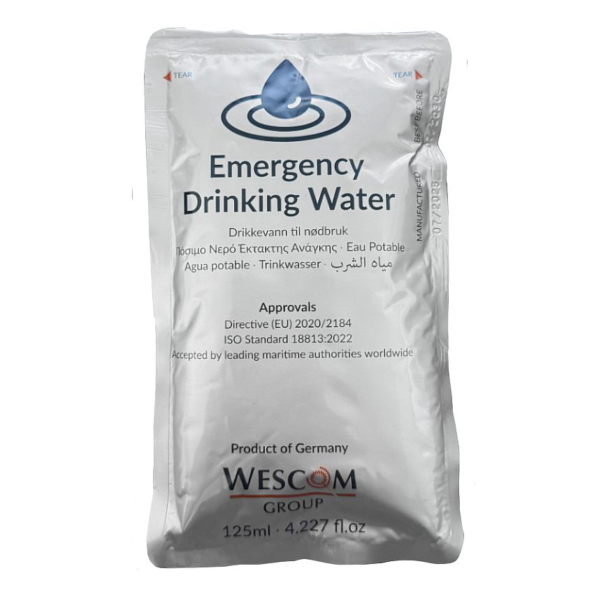 Nouzová trvanlivá pitná voda WESCOM 125ml