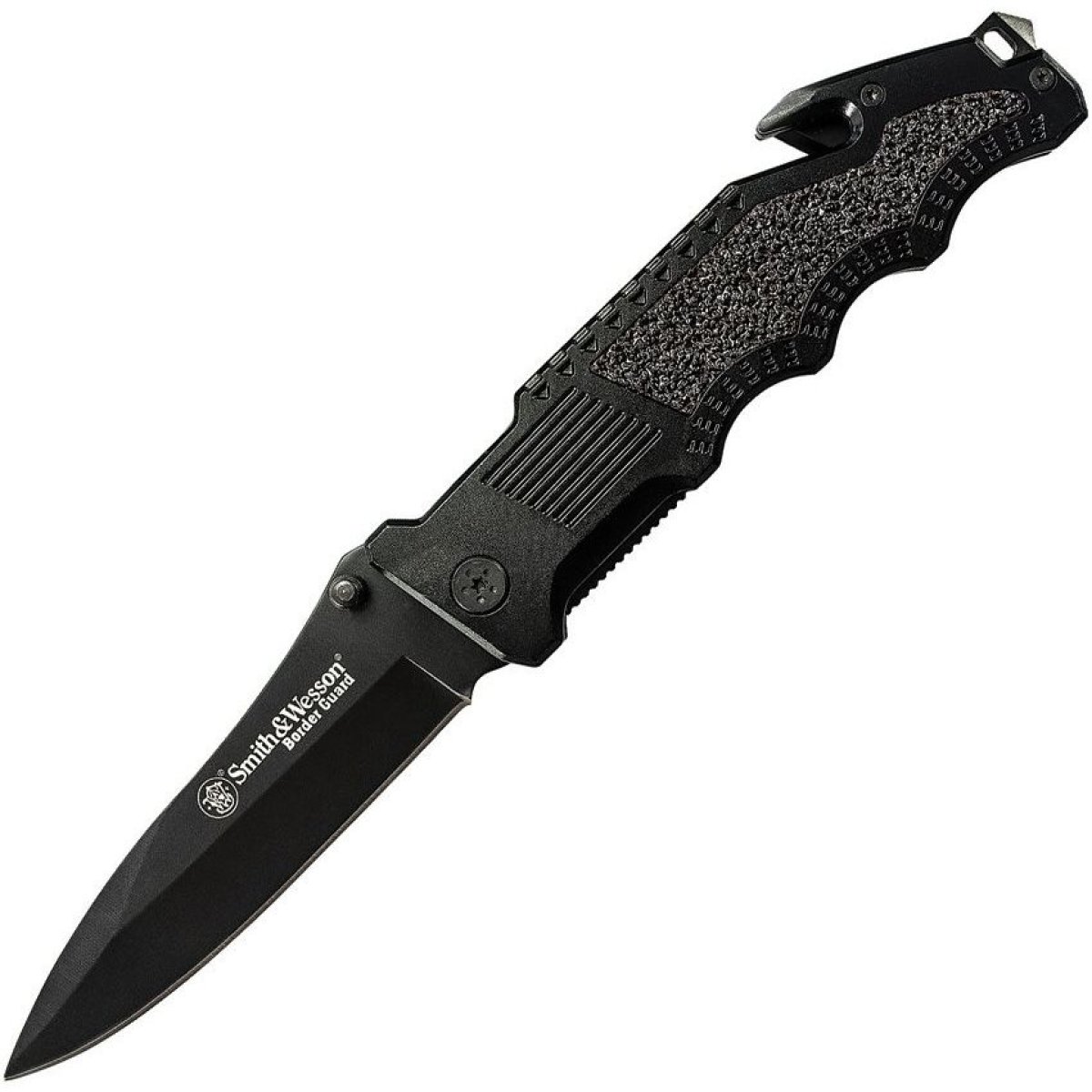 Nůž S&W BORDER GUARD 2 hladké ostří ČERNÝ 