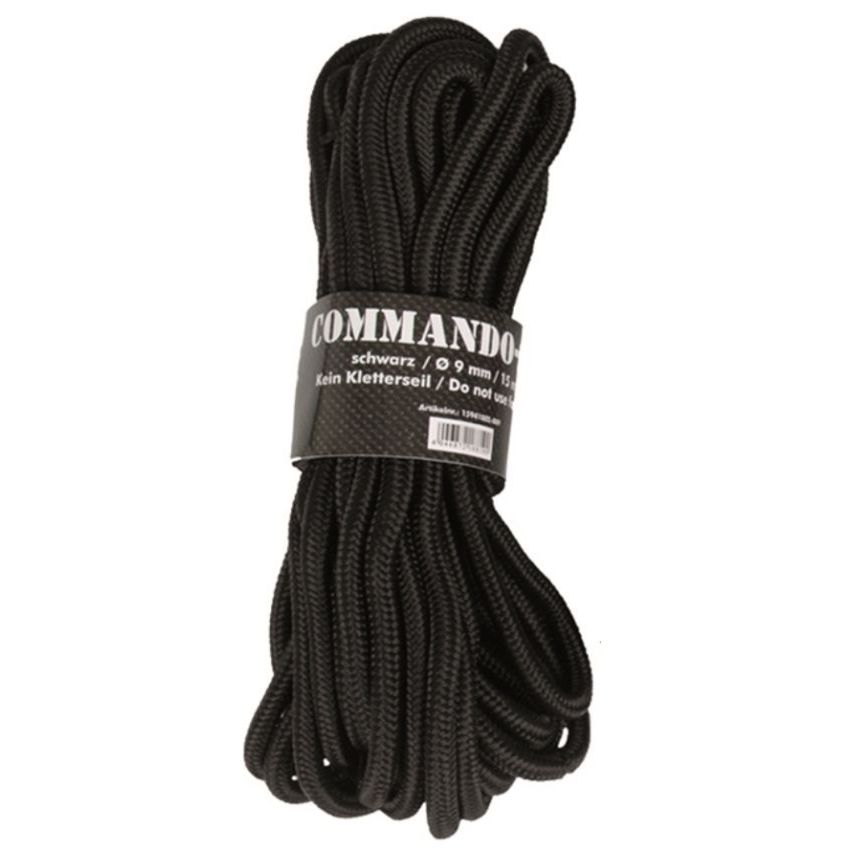 Padáková šňůra  ČERNÁ 9mm/15m