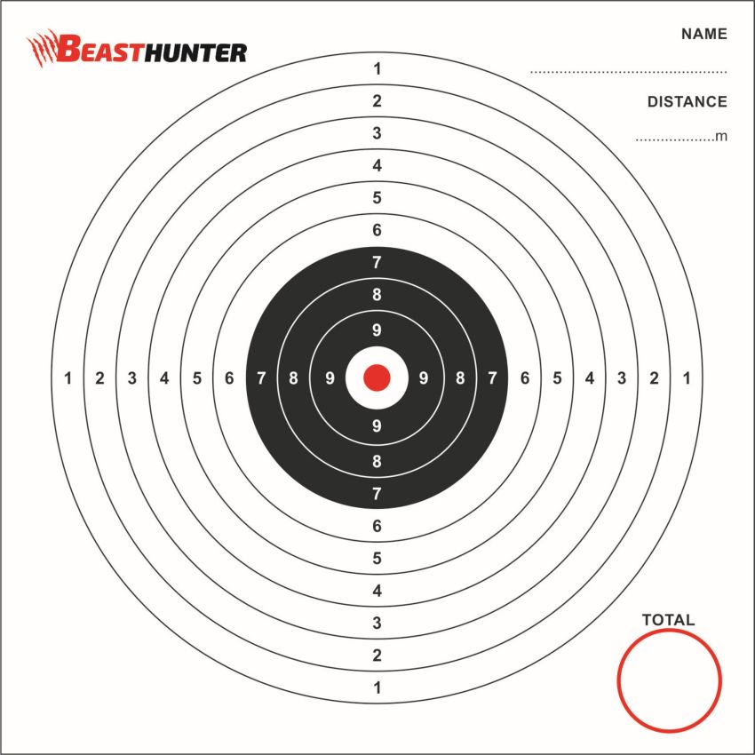 Terč papírový vzduchovkový BeastHunter 14x14cm 100ks