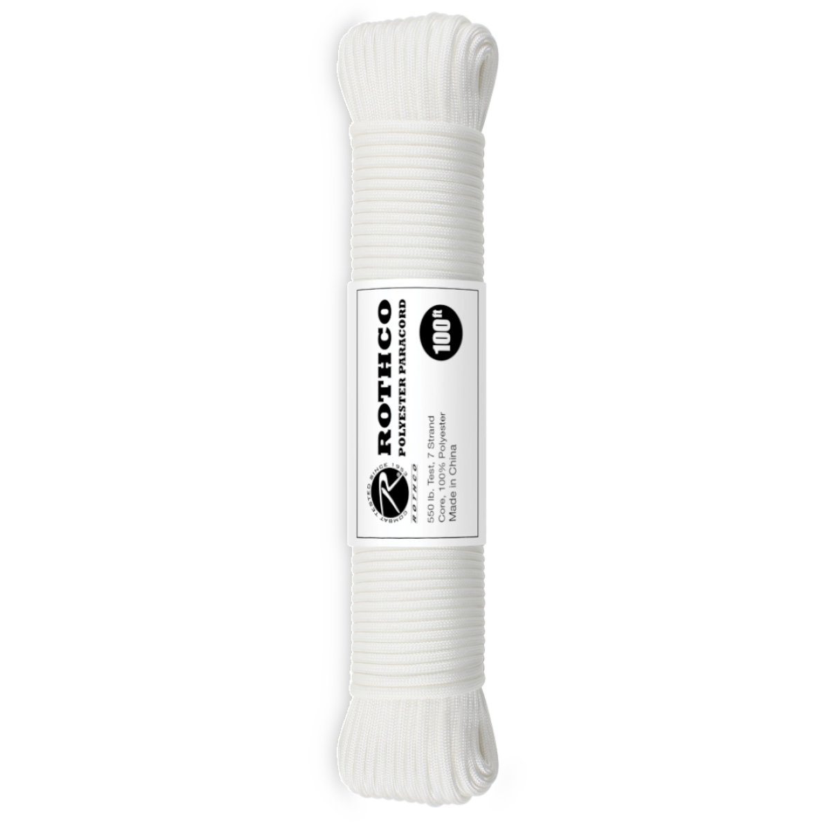 PARACORD 550-Lb 30m-4mm ROTHCO BÍLÁ