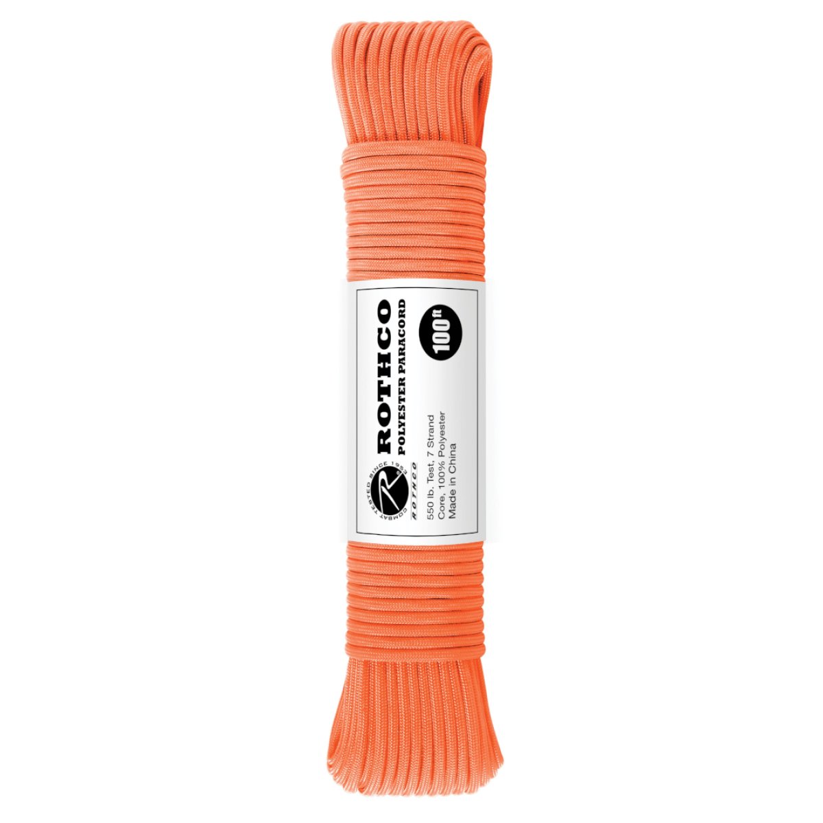 PARACORD 550-Lb 30m-4mm ROTHCO ORANŽOVÁ REFLEXNÍ