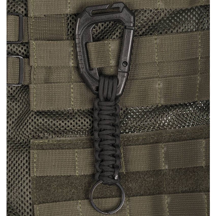 Paracord karabina na klíče MOLLE Černý