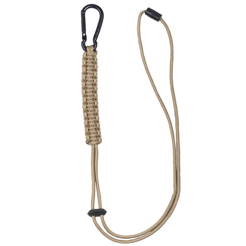 Paracord LANYARD šňůra s karabinou PÍSKOVÁ