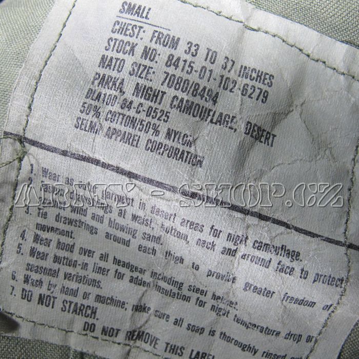 Parka orig. US NIGHT DESERT s vložkou