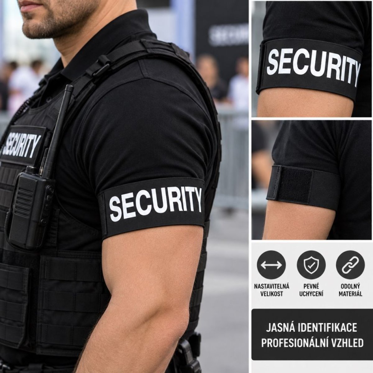 Páska na ruku SECURITY černá