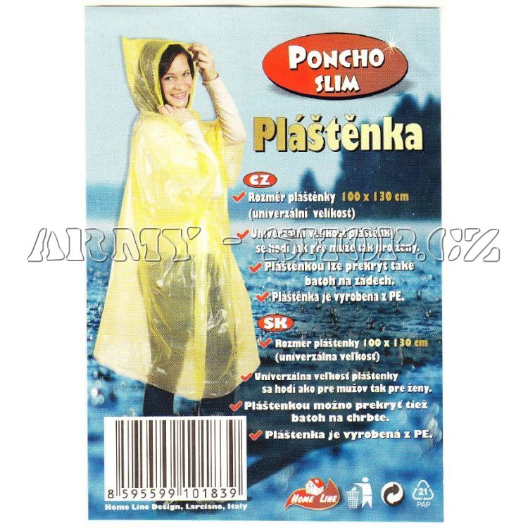 Pláštěnka poncho SLIM