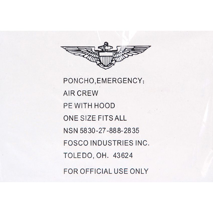 Poncho EMERGENCY AIR CREW