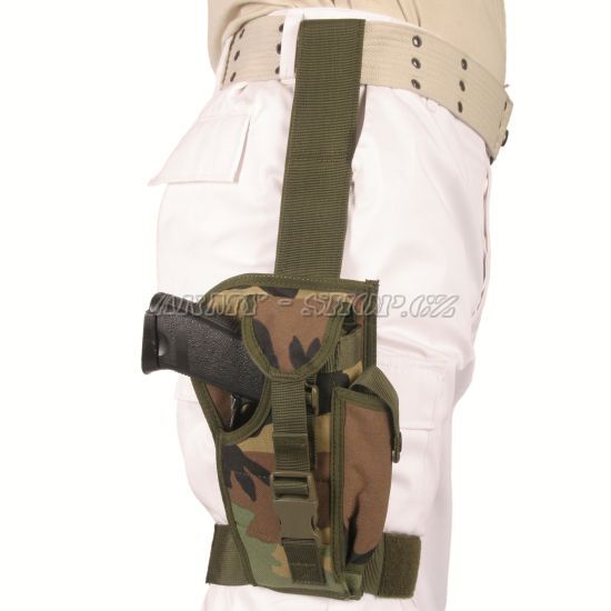 Pouzdro pistolové STEHENNÍ  MS BW  - Woodland