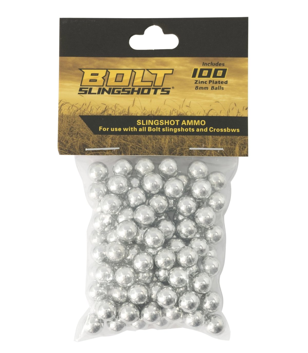 Pozinkované ocelové kuličky BOLT 8 mm do praku 100 ks
