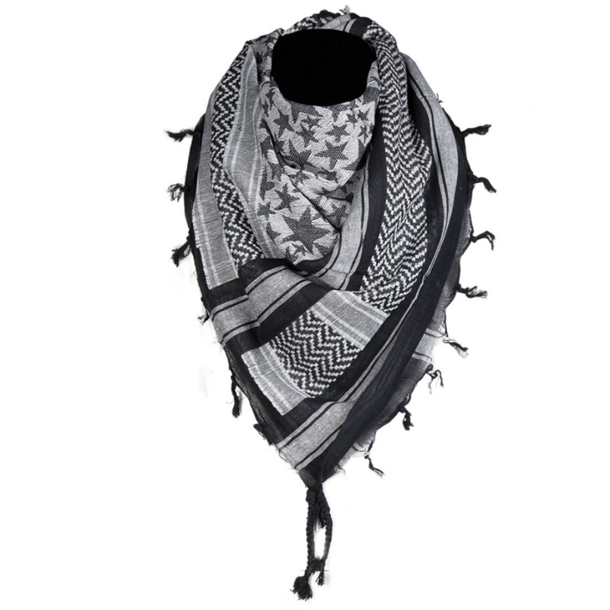 Šátek SHEMAGH HVĚZDY BÍLO ČERNÝ 