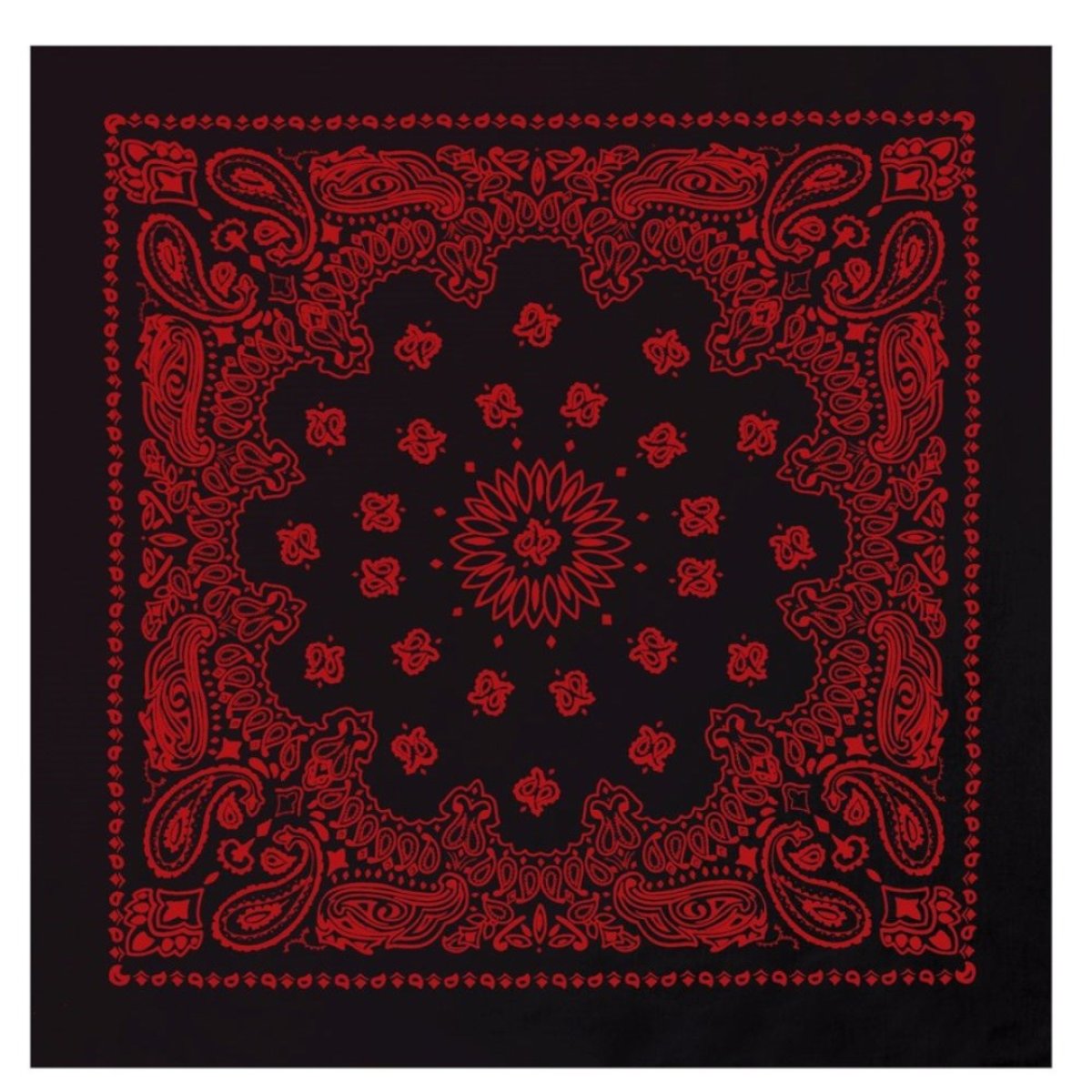 Šátek Trainmen Paisley 68x68cm ČERNO ČERVENÝ 
