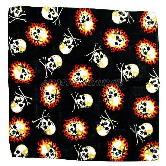 Šátek s potiskem  SKULL  č.6