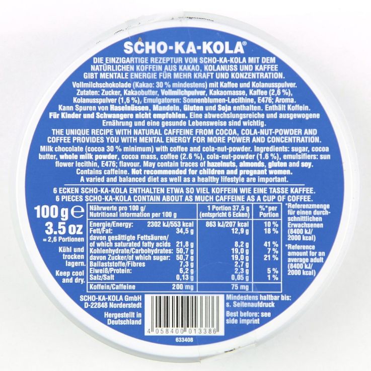 Energy čokoláda Scho-ka-kola MLÉČNÁ