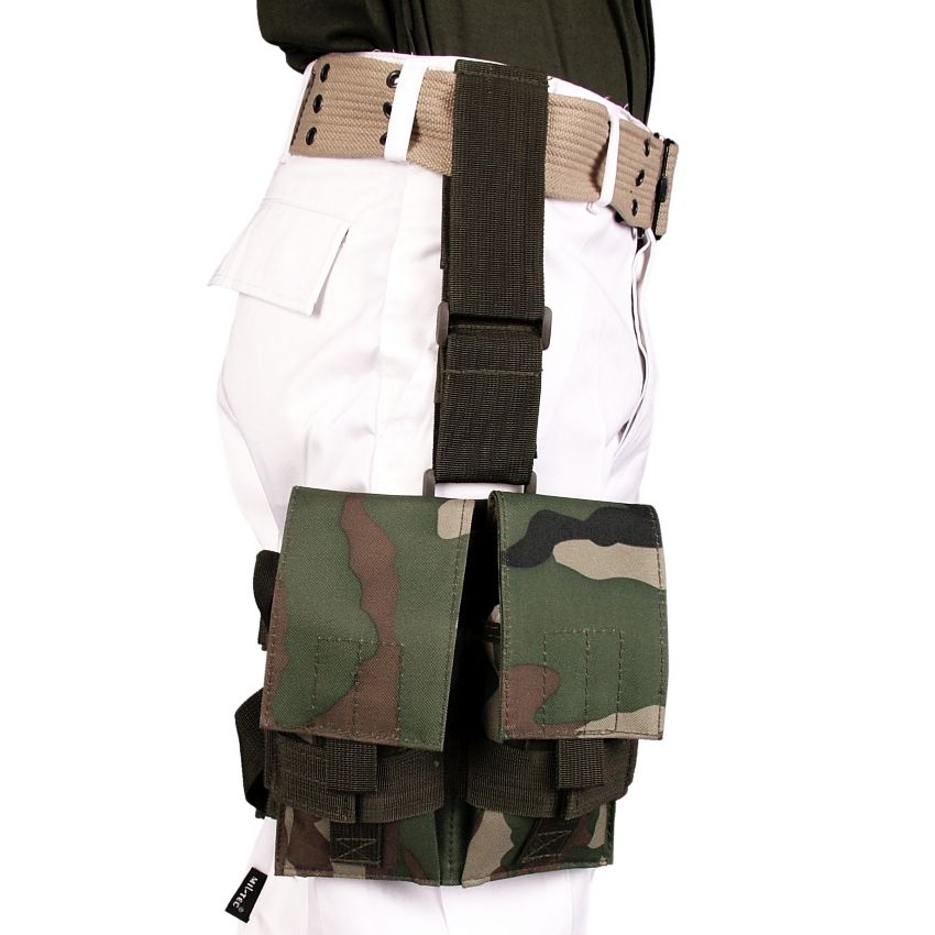 Taktická stehenní dvoj-sumka woodland