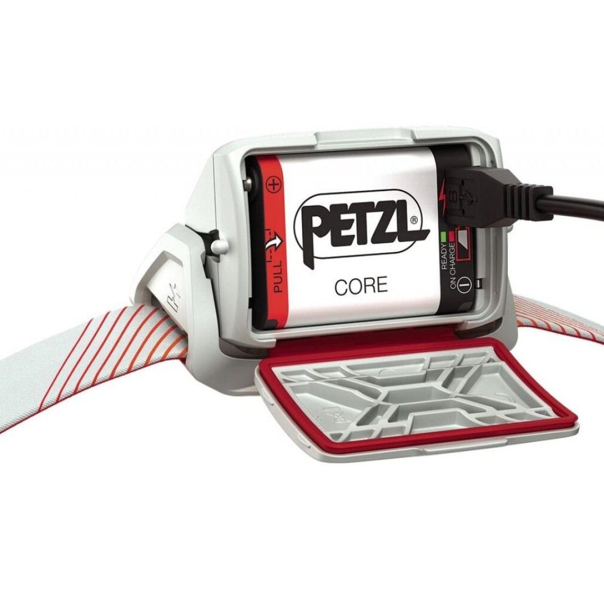 Svítilna čelová PETZL ACTIK CORE ČERVENÁ