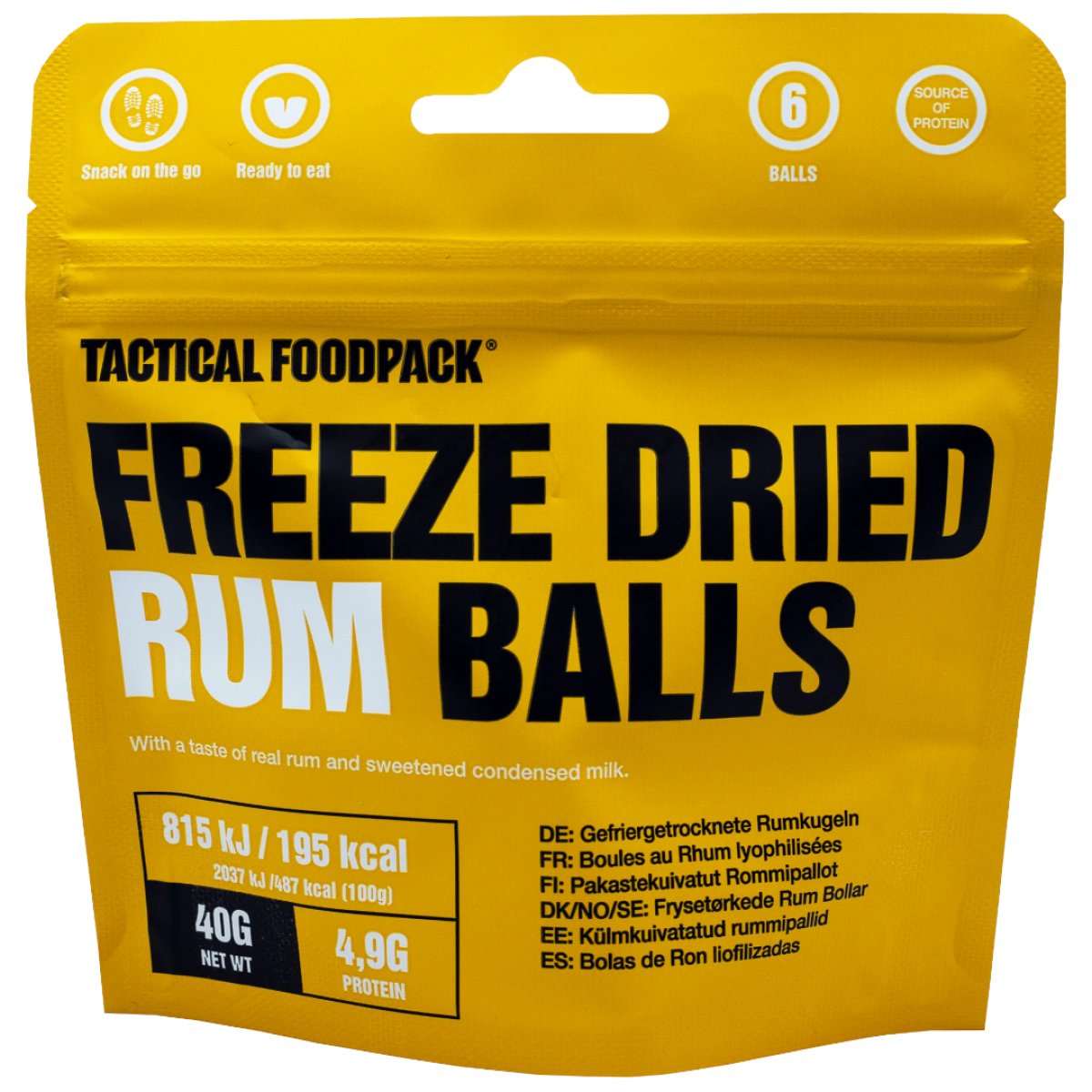 Tactical Foodpack – lyofilizované rumové kuličky 6 ks / 40 g