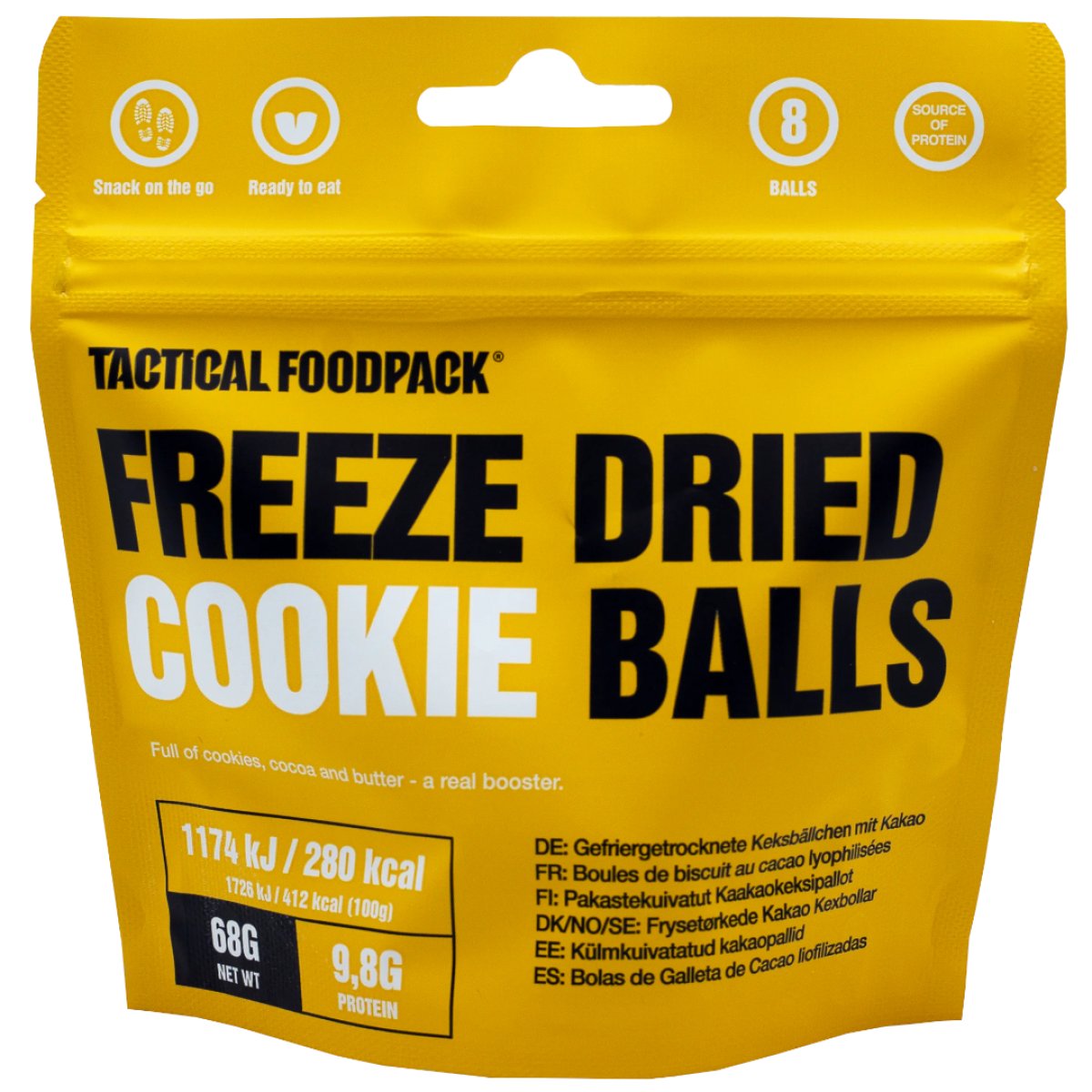 Tactical Foodpack – lyofilizované sušenkové kuličky 8 ks / 68 g