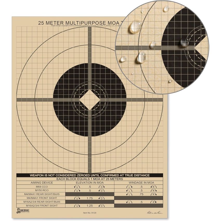 Terč voděodolný MULTIPURPOSE nastřelovací 25 metrů