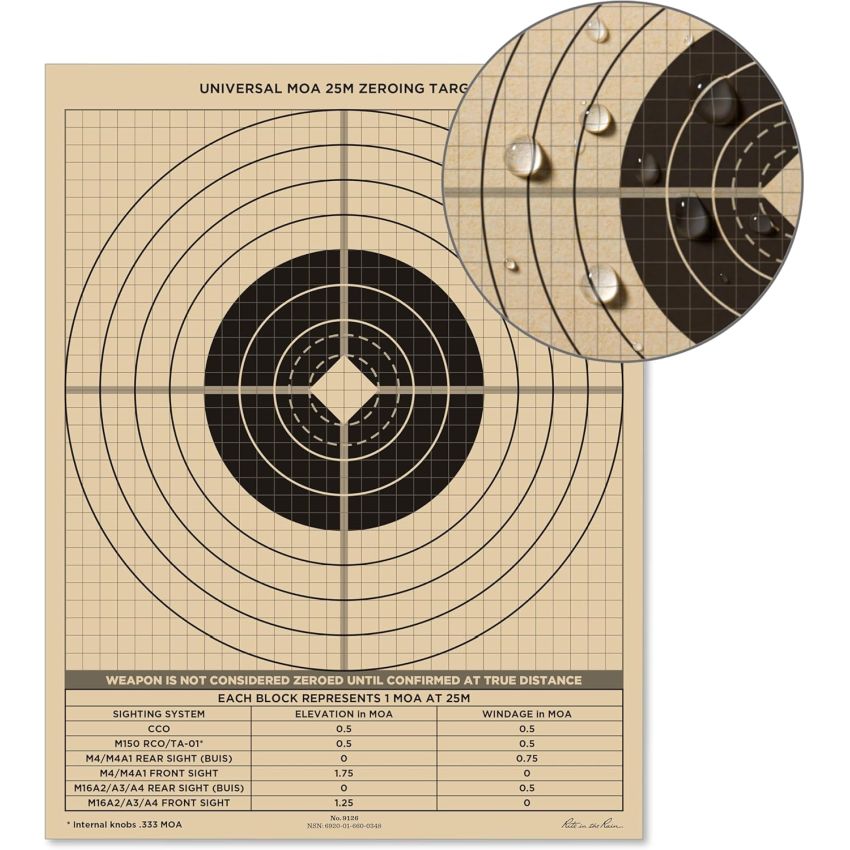 Terč voděodolný UNIVERSAL MOA nastřelovací 25 metrů