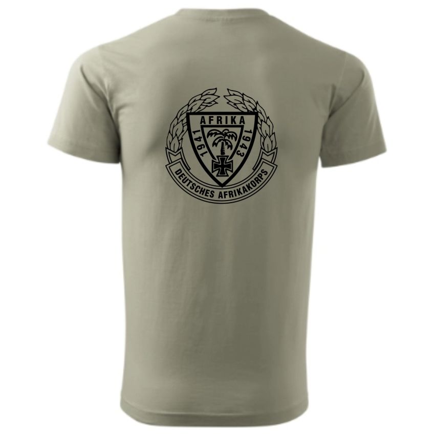 Triko s potiskem  DEUTSCHES AFRIKAKORPS  polní šeď