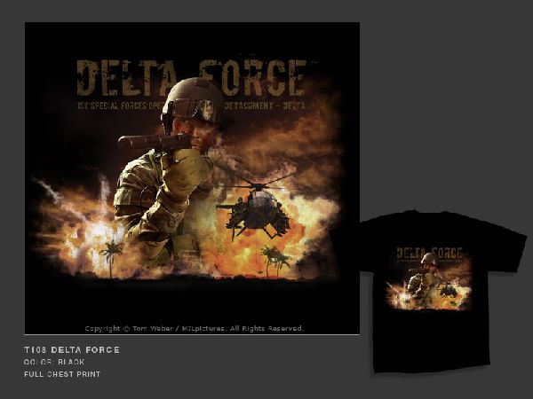 Triko s potiskem Military - DELTA FORCE