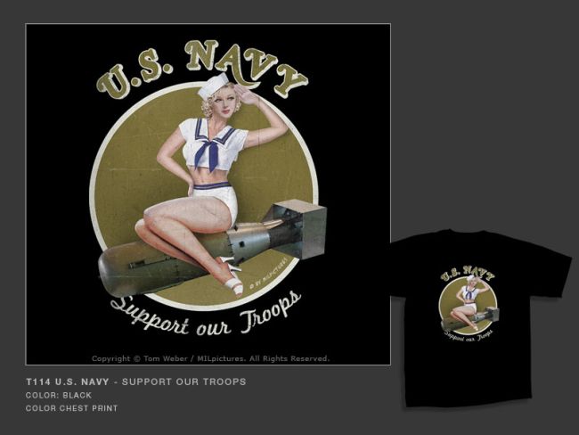 Triko s potiskem Military - U.S. NAVY