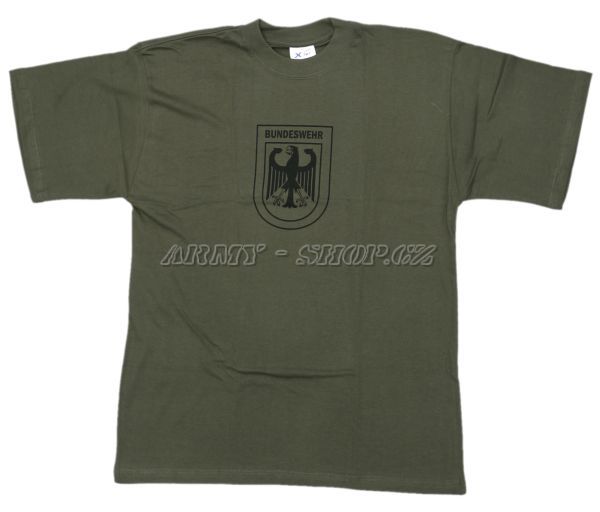 Triko s potiskem - BUNDESWEHR zeleno/černé