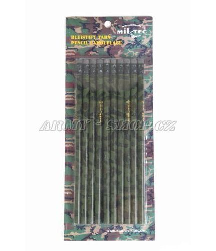 Tužka maskáčová s gumou - sada 10ks