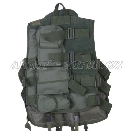 US taktická vesta s pevným límcem - OLIV