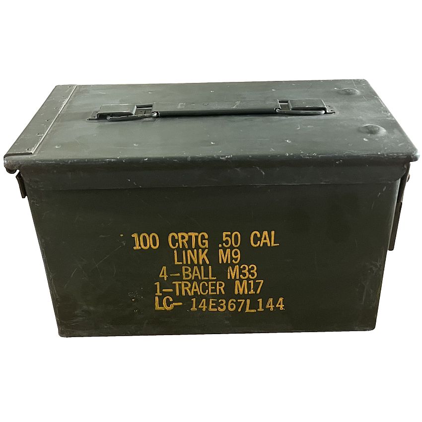 Vojenská kovová bedna na munici cal.50 použitá