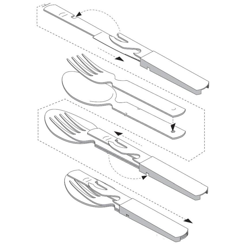 Skládací příbor Česká Armáda nerezový