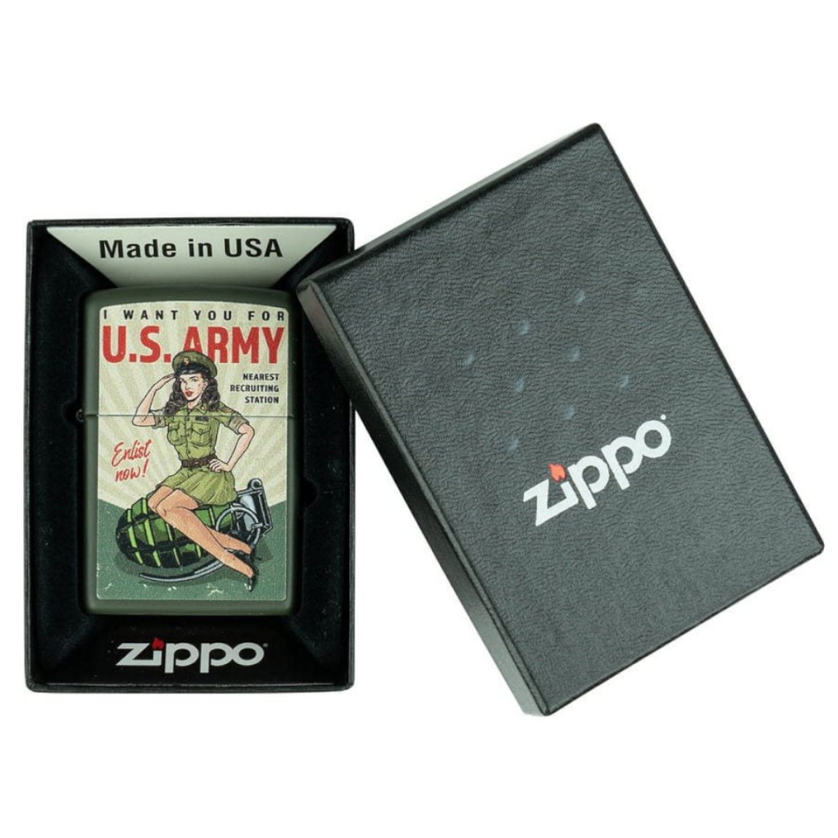 Zapalovač ZIPPO U.S. Army Enlist Pin Up