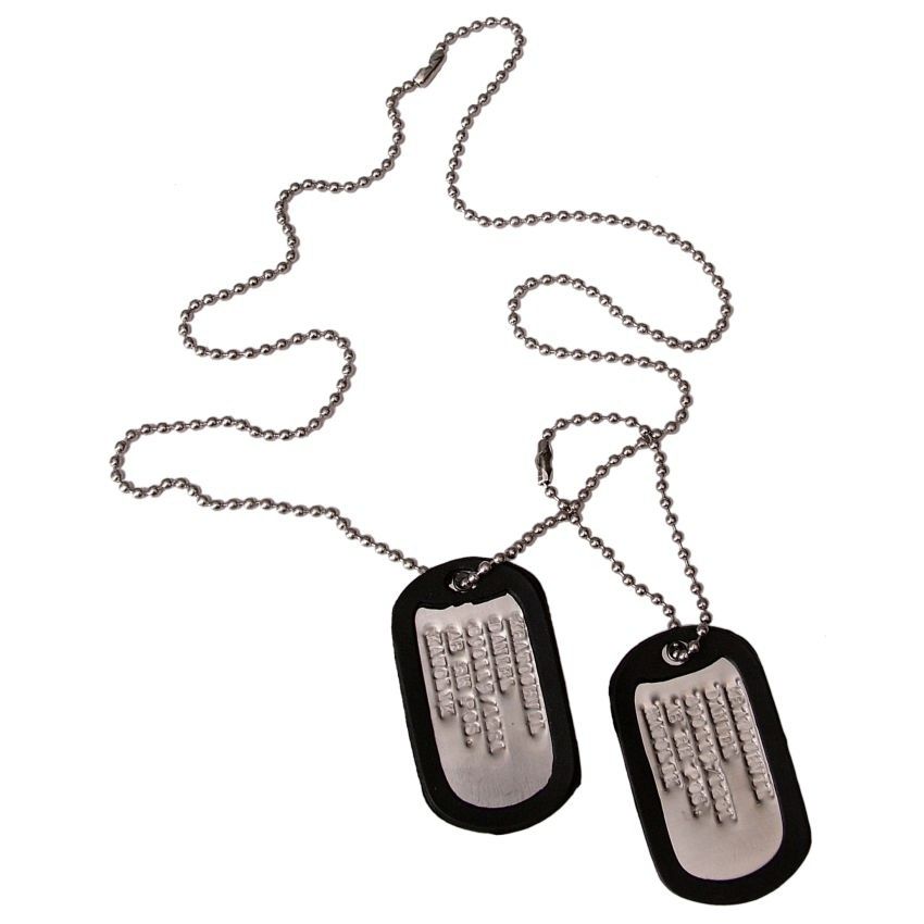 Identifikační známky US stříbrné s ražbou