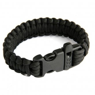 Paracord s píšťalkou ČERNÝ JYFPB08