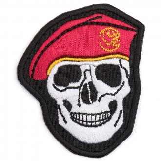 Nášivka lebka  fialový baret