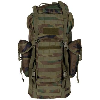 Batoh bojový MOLLE 65l polstrovaný MFH woodland