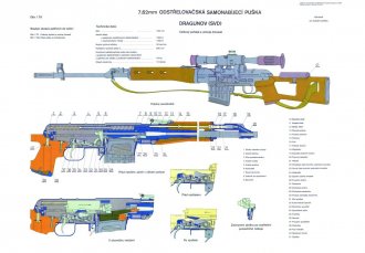 Výukový plakát ČSLA - puška DRAGUNOV