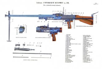 Výukový plakát ČSLA  kulomet vz.59
